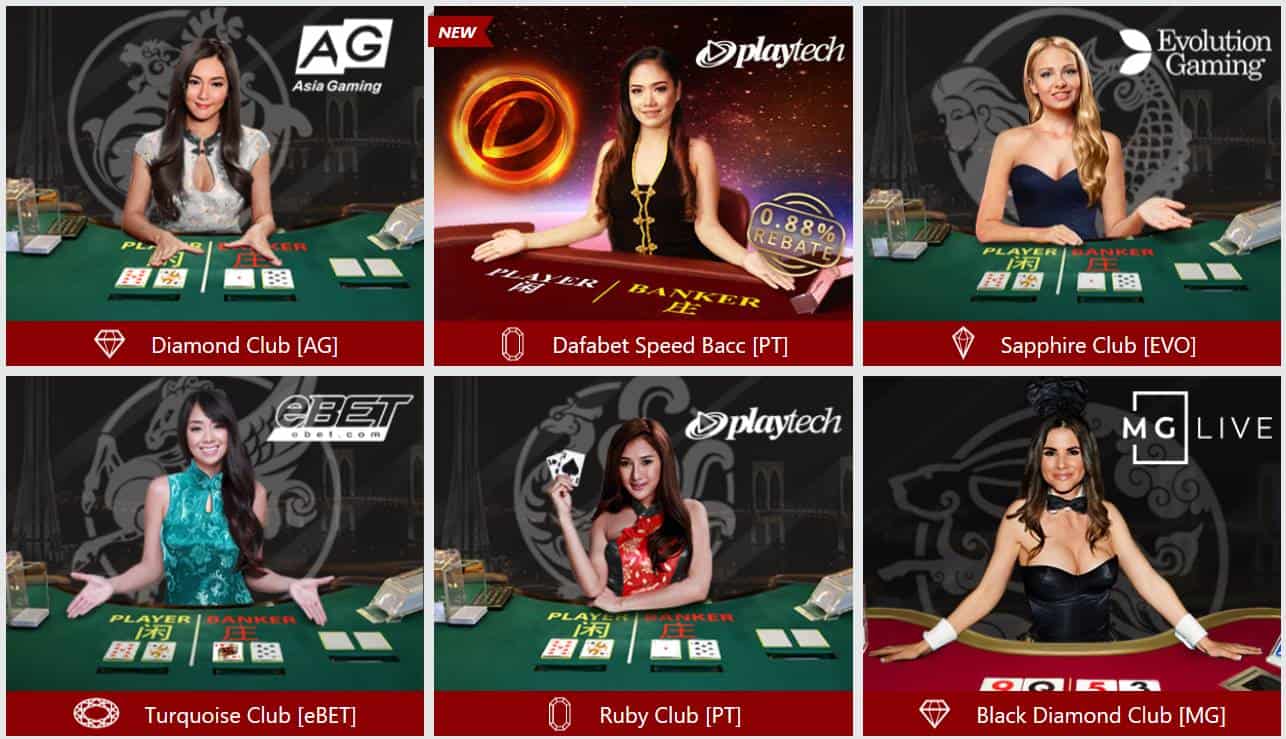 Many beautiful live casino dealers at Dafabet.