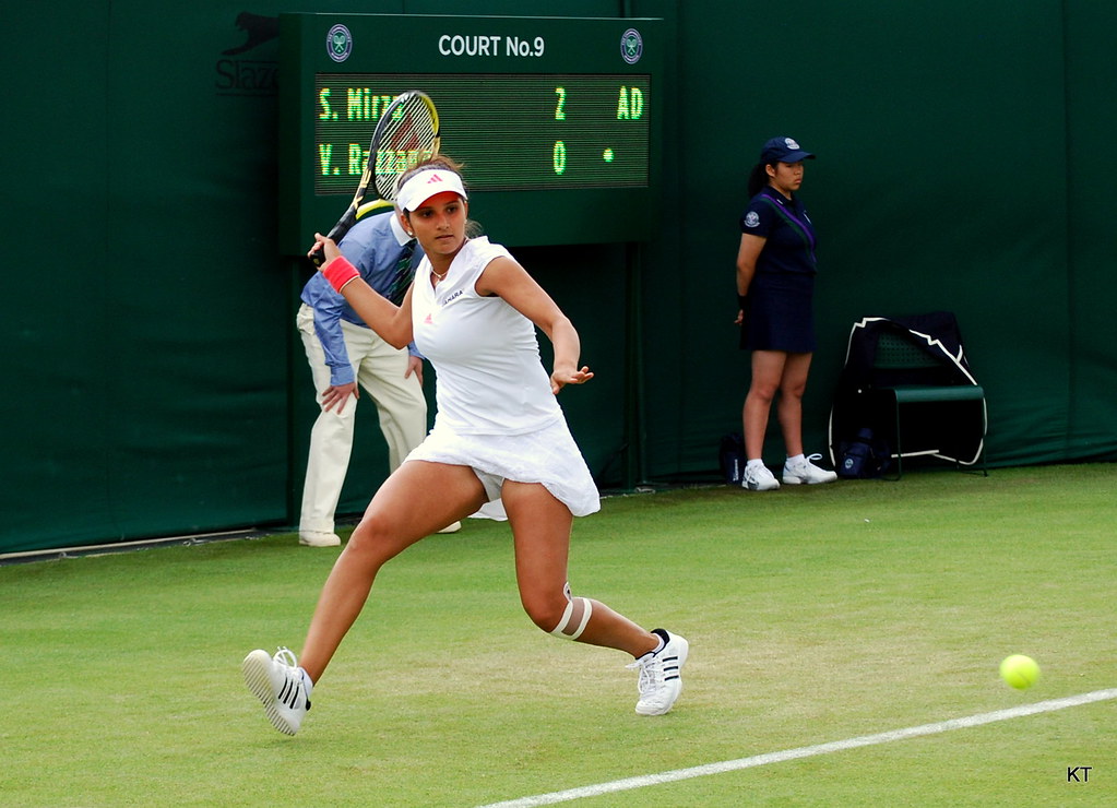 Sania Mirza playing tennis