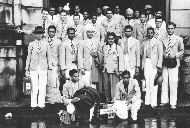 Historic image of the Indian hockey team in the 1936 Olympics