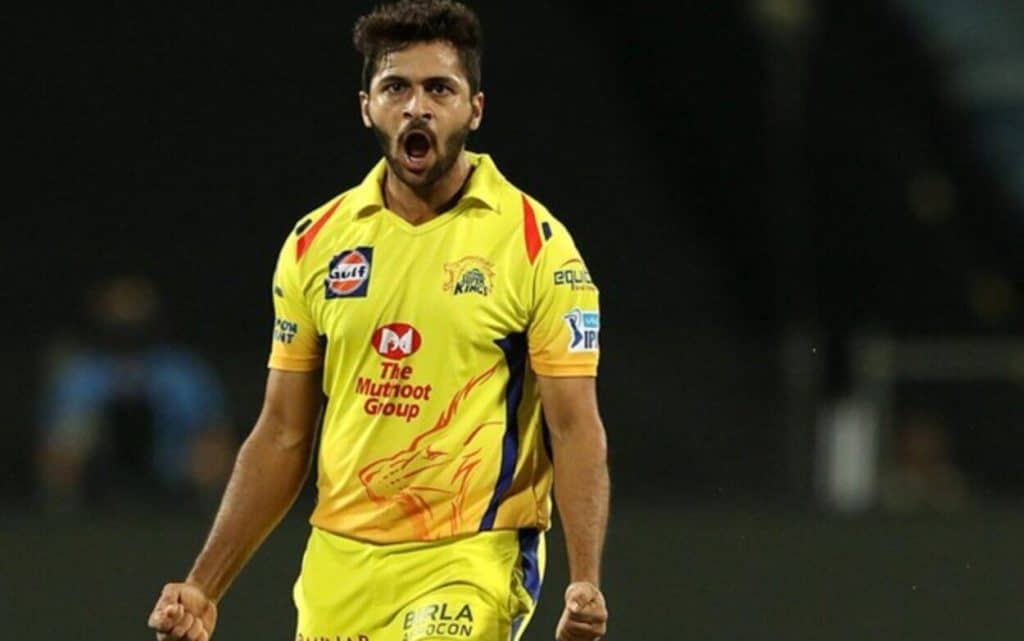 Shardul Thakur celebrating while playing for CSK. He's a great choice to bet each-way for the 2021 Purple Hat award in the IPL