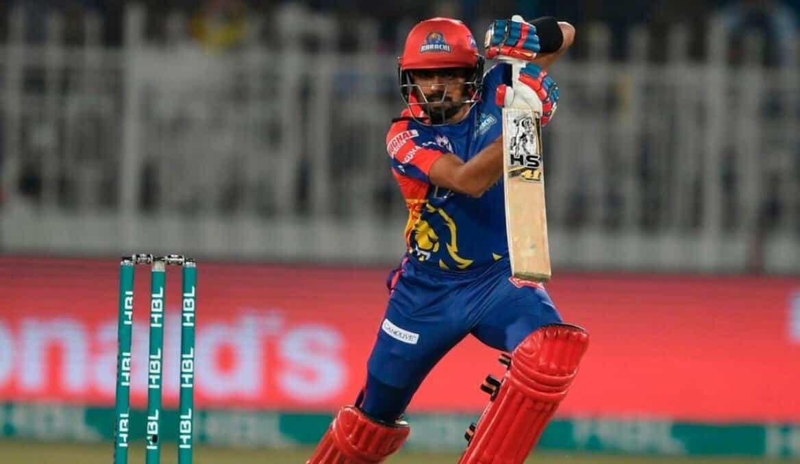 Babar Azam playing for the Karachi Kings in the Pakistan Super League