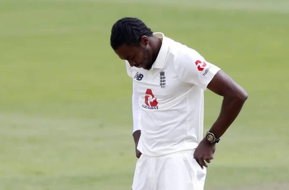 Jofra Archer after his infjury during the test game against India