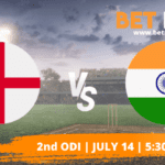 England vs India betting tips and predictiosn 2nd ODI 2022