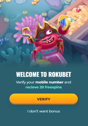 Screenshot of the third step to sign up at RokuBet